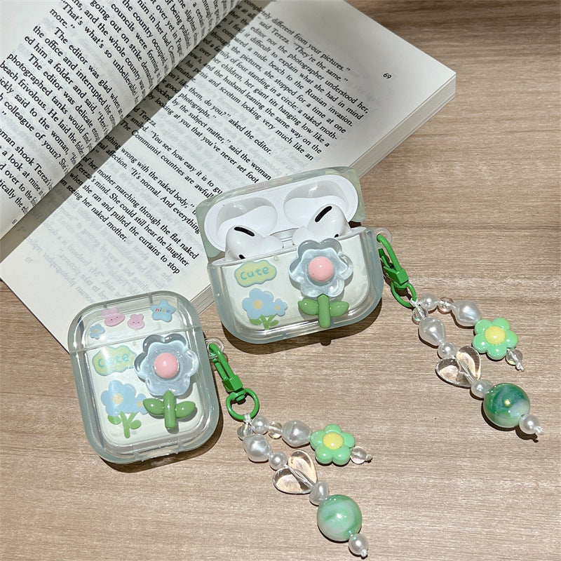 Flower Rabbit Clear Airpods case