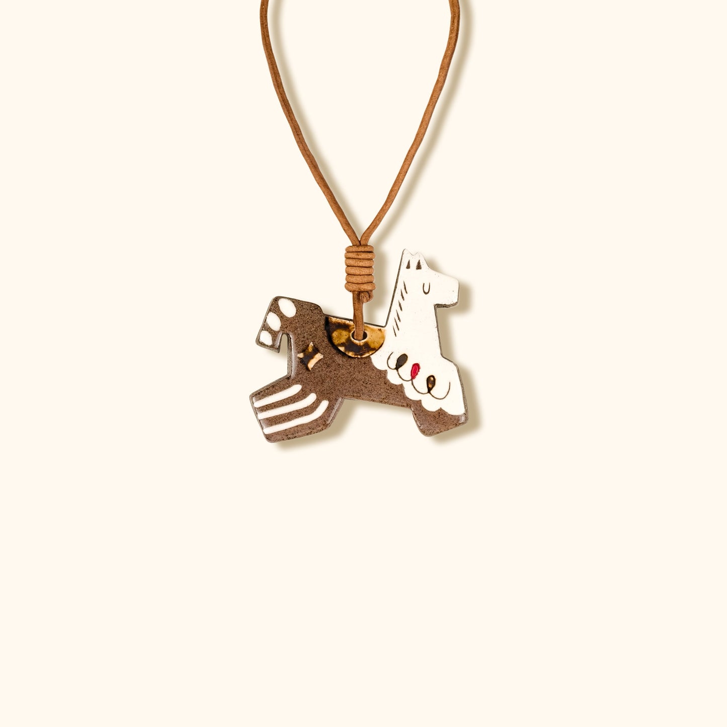 Her Market | Infinity Love Pattern Brown Symbolic Ceramic Horse Charm