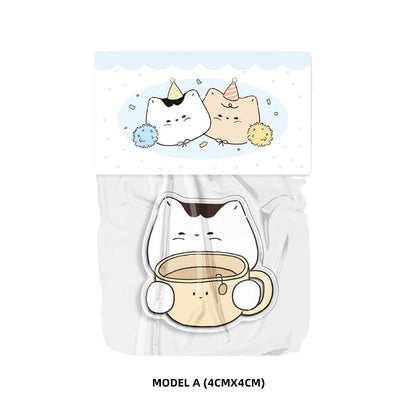 Hello Cat | Learning & Coffee Acrylic Binder Clip