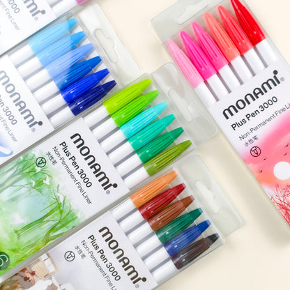 Monami | Plus Pen 3000 Pen Set | 0.4mm Fine Journal Pen