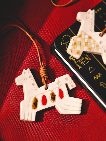 Her Market | Infinity Love Pattern Brown Symbolic Ceramic Horse Charm