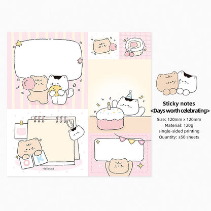 Hello Cat | Flower Patchwork Memo Note Pad