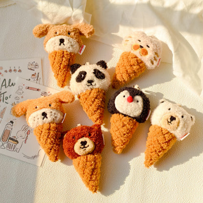 Daily White | Penguin Ice Cream Cone Plush Charm