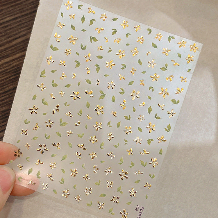 Hello Claws | Gold Flower Nail Deco Sticker