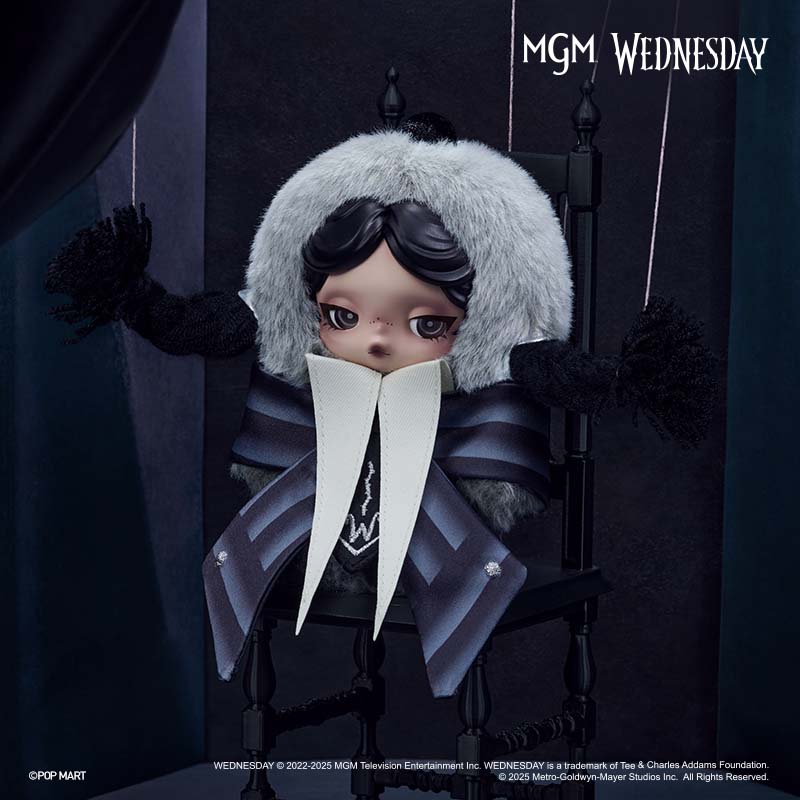 SKULLPANDA × Wednesday Plush Keychain (Nifemore Academy Uniform Edition)