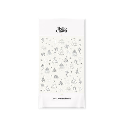 Hello Claws | Silver Christmas Tree Nail Deco Sticker