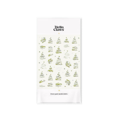 Hello Claws | Silver Green Christmas Tree Nail Deco Sticker