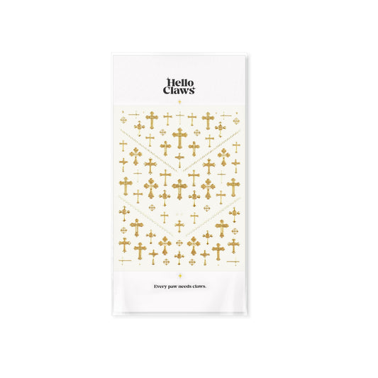 Hello Claws | Gold Cross Nail Deco Sticker