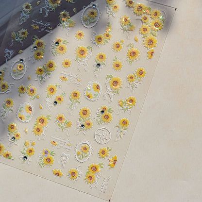 Hello Claws | Sunflower And Diamond Nail Deco Sticker