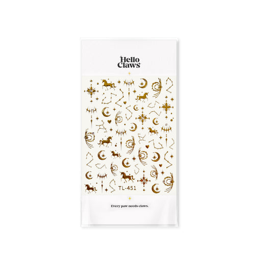 Hello Claws | Gold Pony Nail Deco Sticker