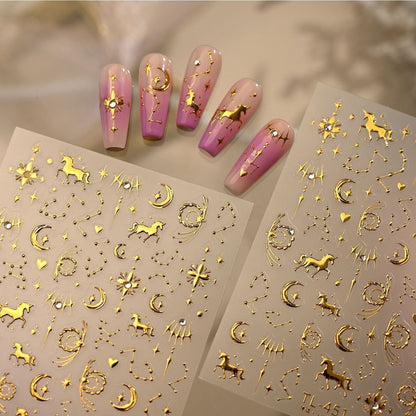 Hello Claws | Gold Pony Nail Deco Sticker