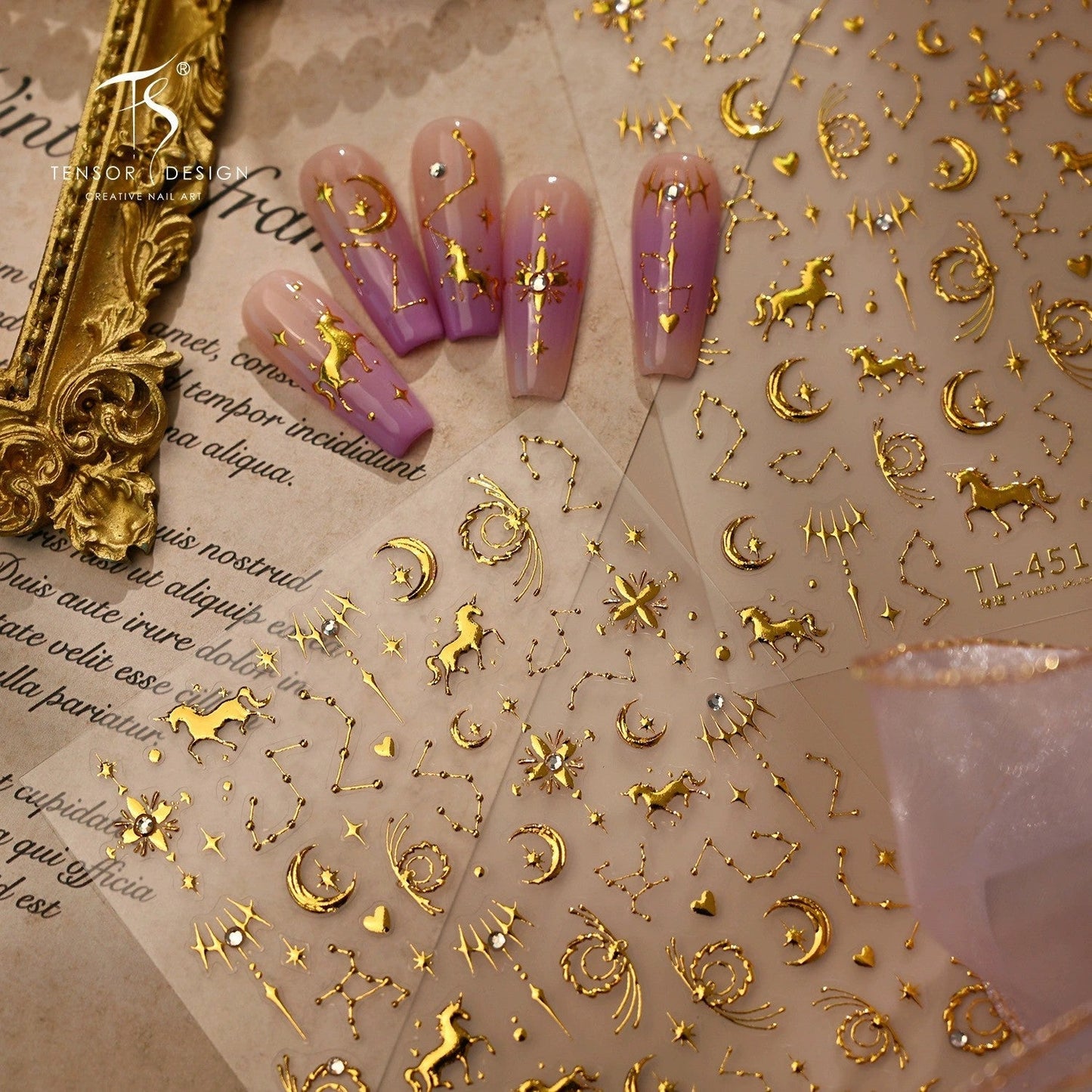 Hello Claws | Gold Pony Nail Deco Sticker