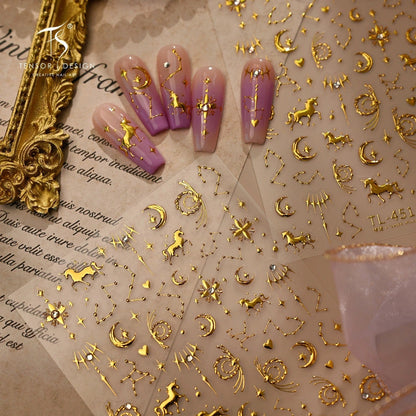Hello Claws | Gold Pony Nail Deco Sticker