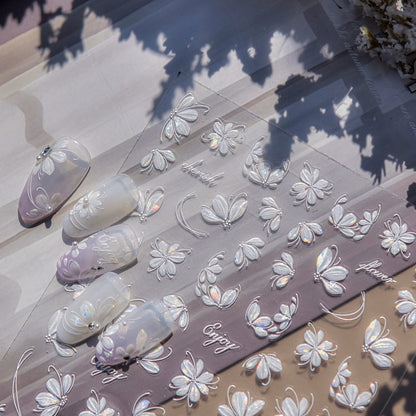 Hello Claws | White Cherry Flower Nail Deco Sticker