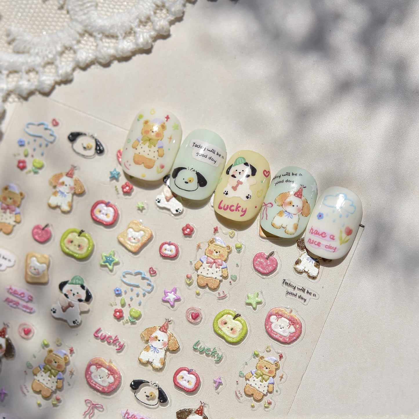 Hello Claws | Apple And Puppy Nail Deco Sticker