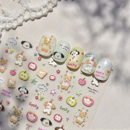 Hello Claws | Apple And Puppy Nail Deco Sticker