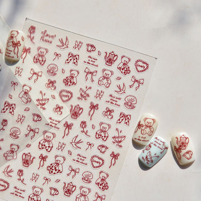 Hello Claws | Bear Cartoon Nail Deco Sticker