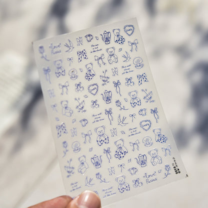 Hello Claws | Bear Cartoon Nail Deco Sticker