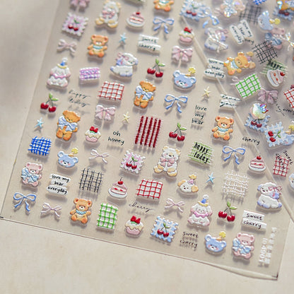 Hello Claws | Cherry Bear Nail Deco Sticker