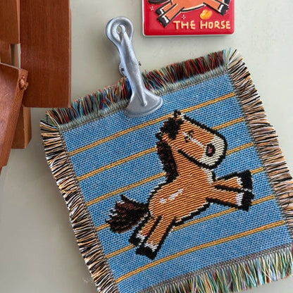 Fickle Plan | Galloping Horse Woven Tapestry Coaster