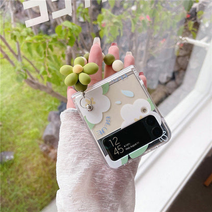 White Flower Samsung Galaxy Z Flip Phone Case