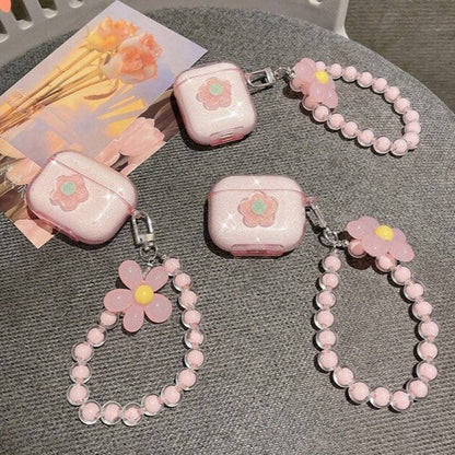 Pink Cherry Flower Airpods Case