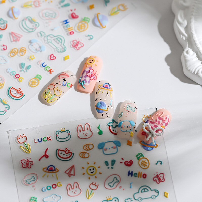 Hello Claws | Lovely Drawing Embossed Pattern Design Nail Deco Sticker