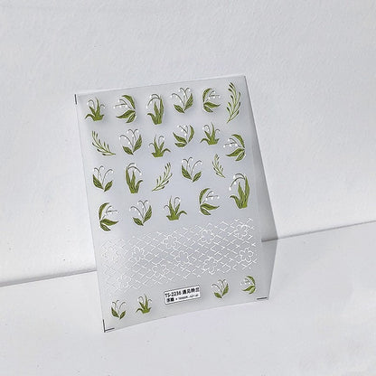 Hello Claws | Lily of the Valley Embossed Pattern Design Nail Deco Sticker