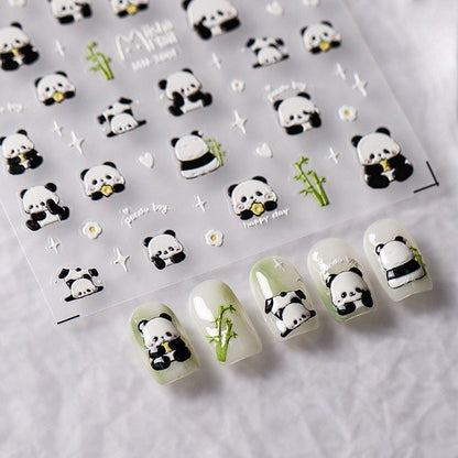 Hello Claws | Little Panda 5D Embossed Pattern Design Nail Deco Sticker