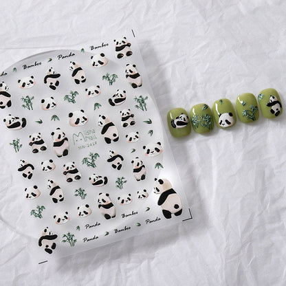 Hello Claws | Bamboo Panda 5D Embossed Pattern Design Nail Deco Sticker