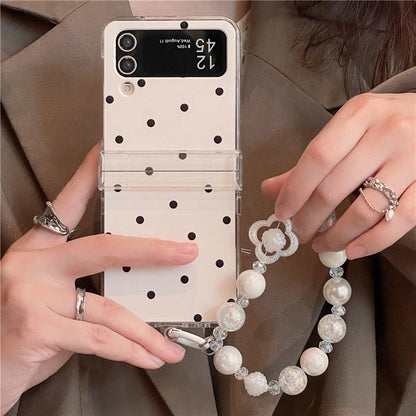 Cream White Dot Z Flip Case