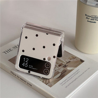Cream White Dot Z Flip Case