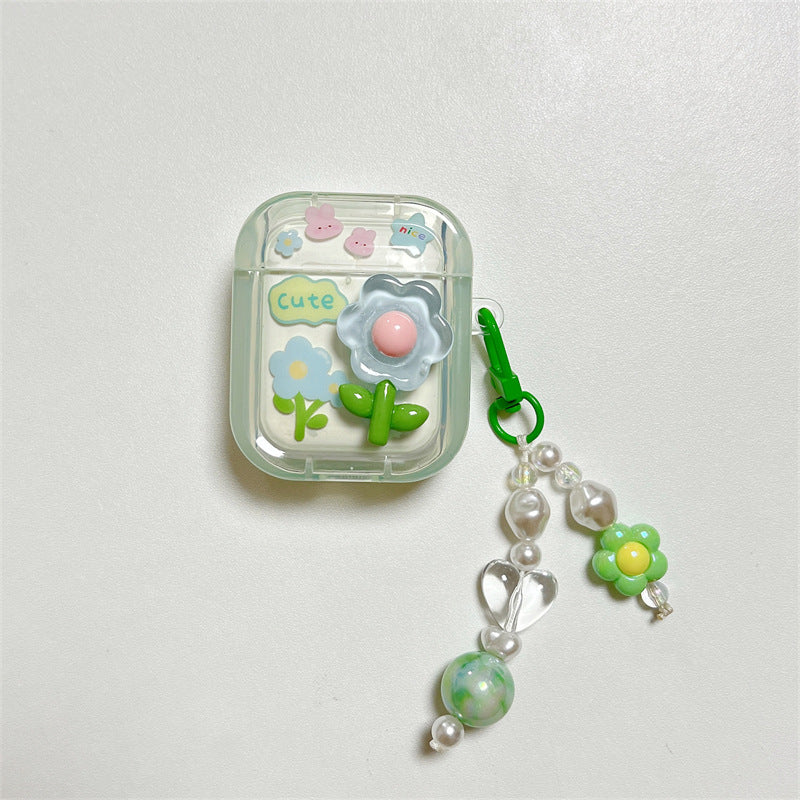 Flower Rabbit  Clear Airpods case