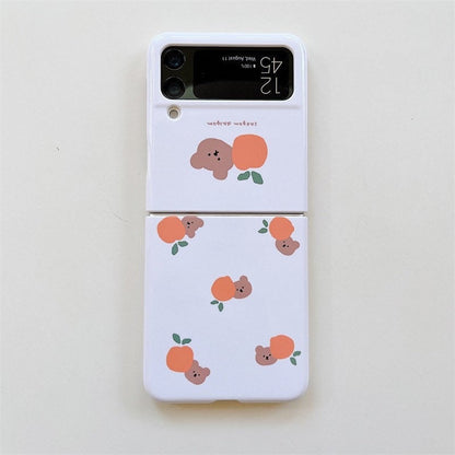 Orange and Cherry Bear Samsung Galaxy Z Flip 3 Phone Case