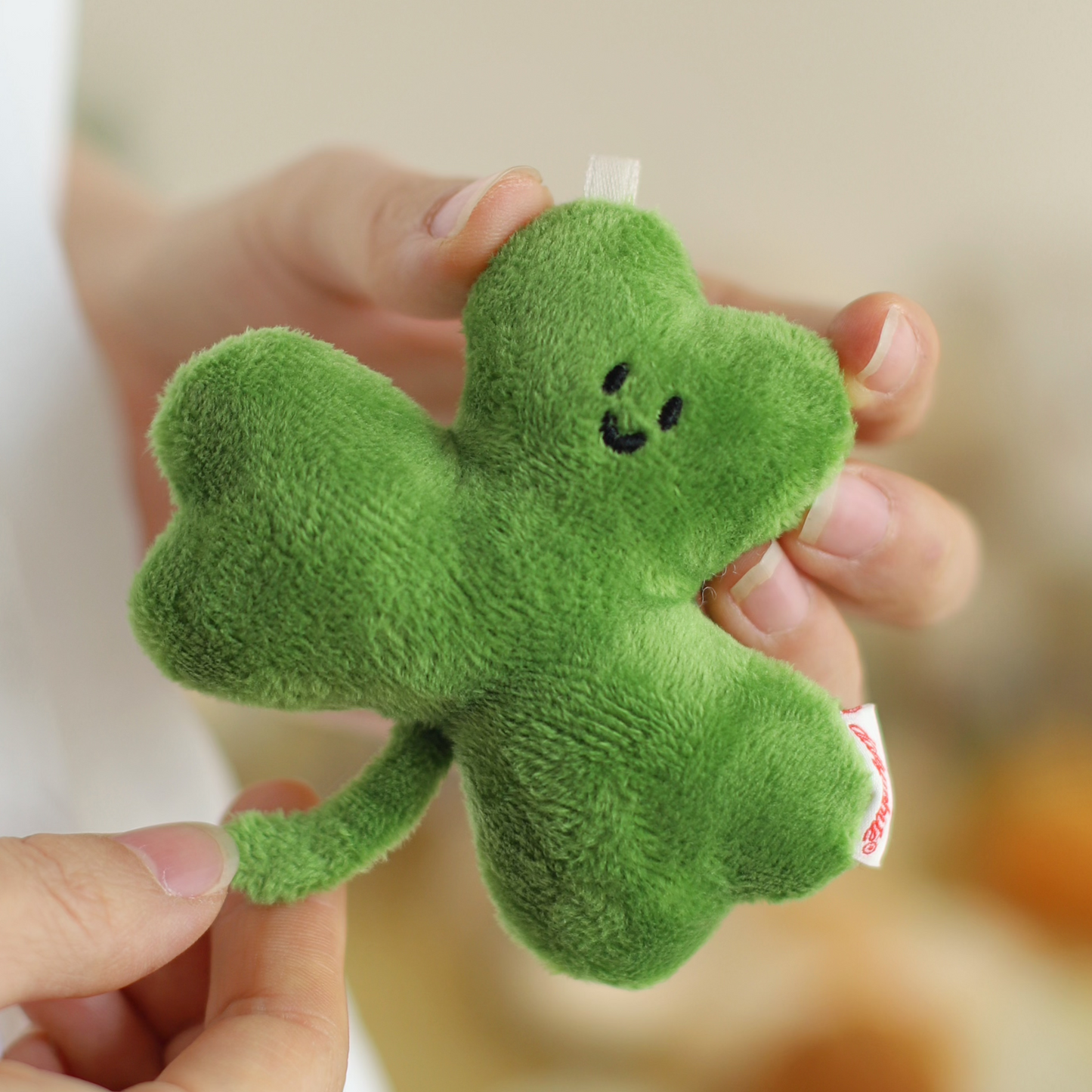 Daily White | Clover Plush Charm