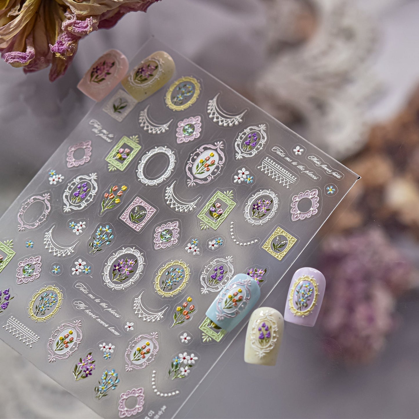 Hello Claws | Lace And Flower Nail Deco Sticker