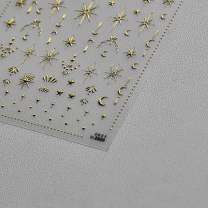 Hello Claws | Moon And Star Gold Silver Nail Deco Sticker
