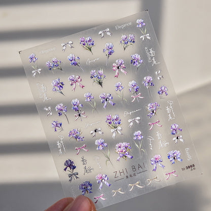 Hello Claws | Purple Flower Nail Deco Sticker