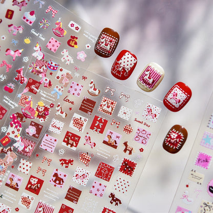 Hello Claws | Red Pony Nail Deco Sticker