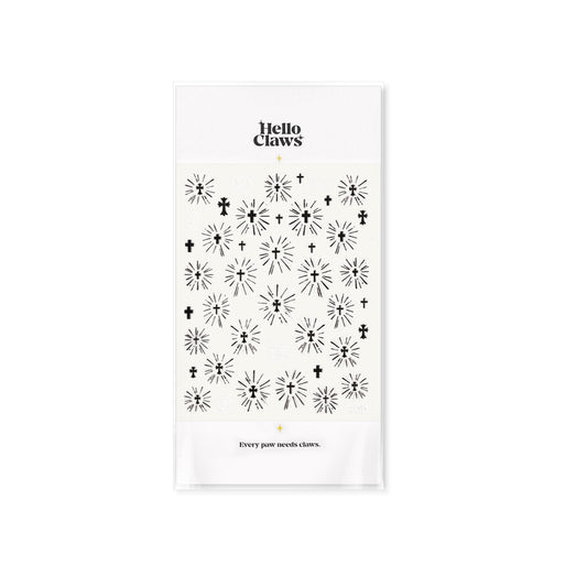 Hello Claws | Holy Light Black & White Nail Deco Sticker