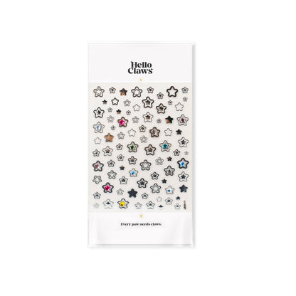 Hello Claws | Silver Star Heart 5D Nail Deco Sticker