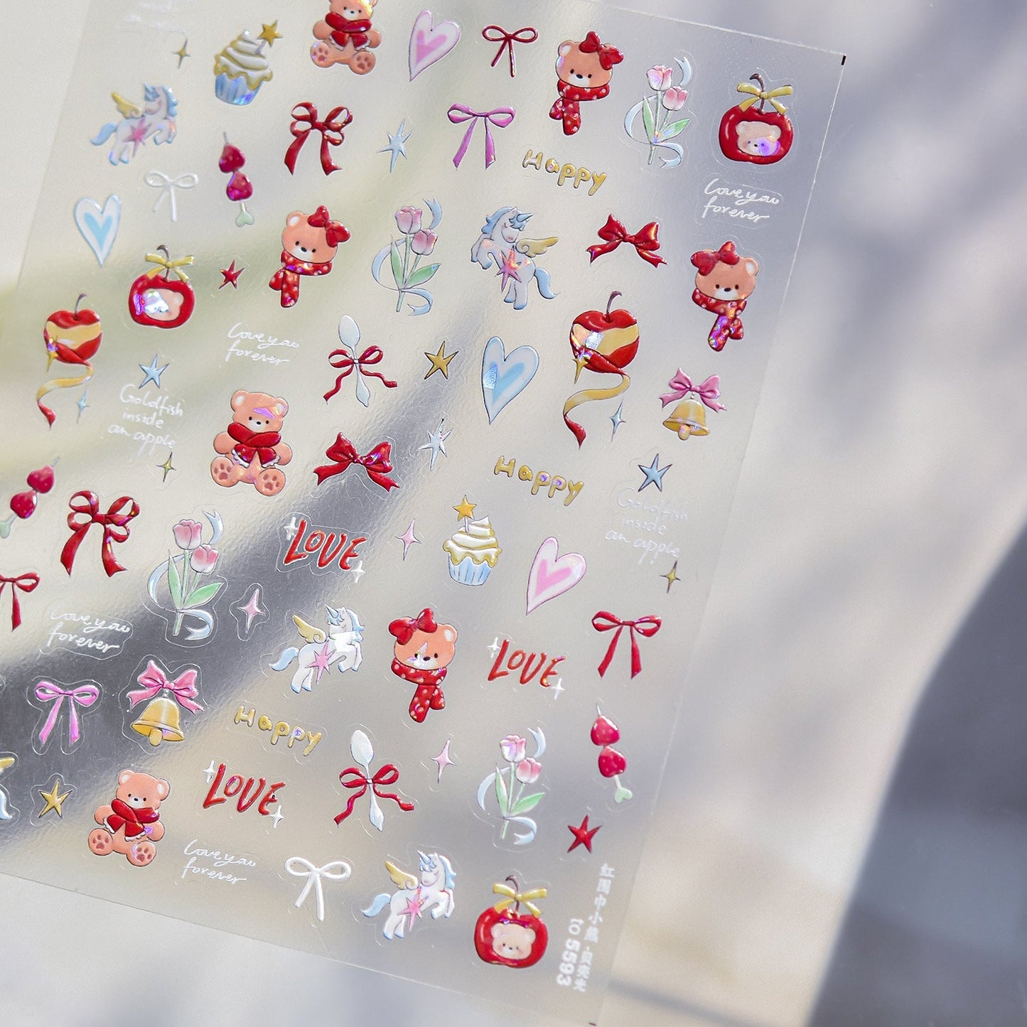 Hello Claws | Bear Apple Cake Nail Deco Sticker