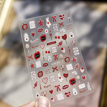 Hello Claws | Red Graffiti Nail Deco Sticker