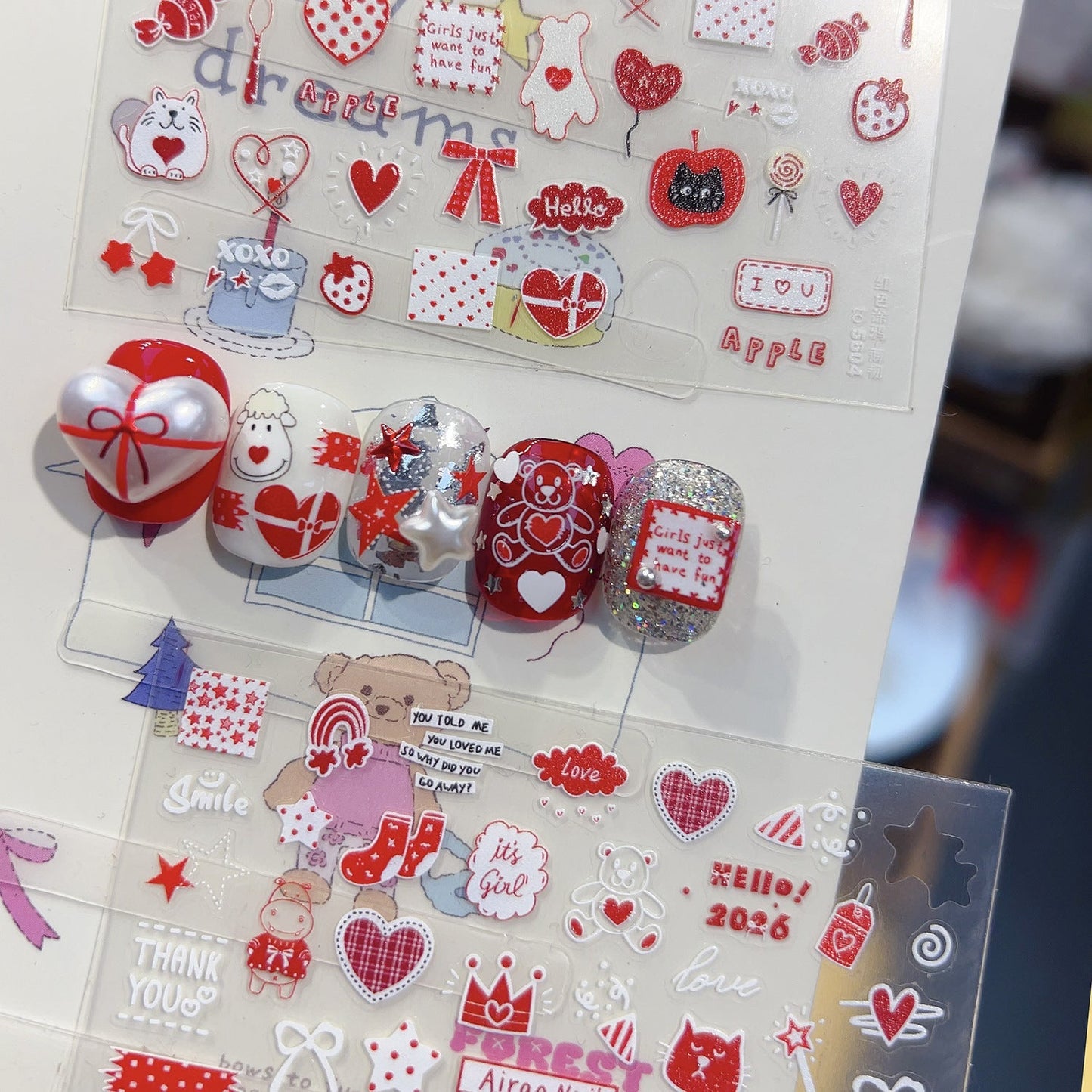 Hello Claws | Red Graffiti Nail Deco Sticker