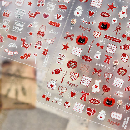 Hello Claws | Red Graffiti Nail Deco Sticker
