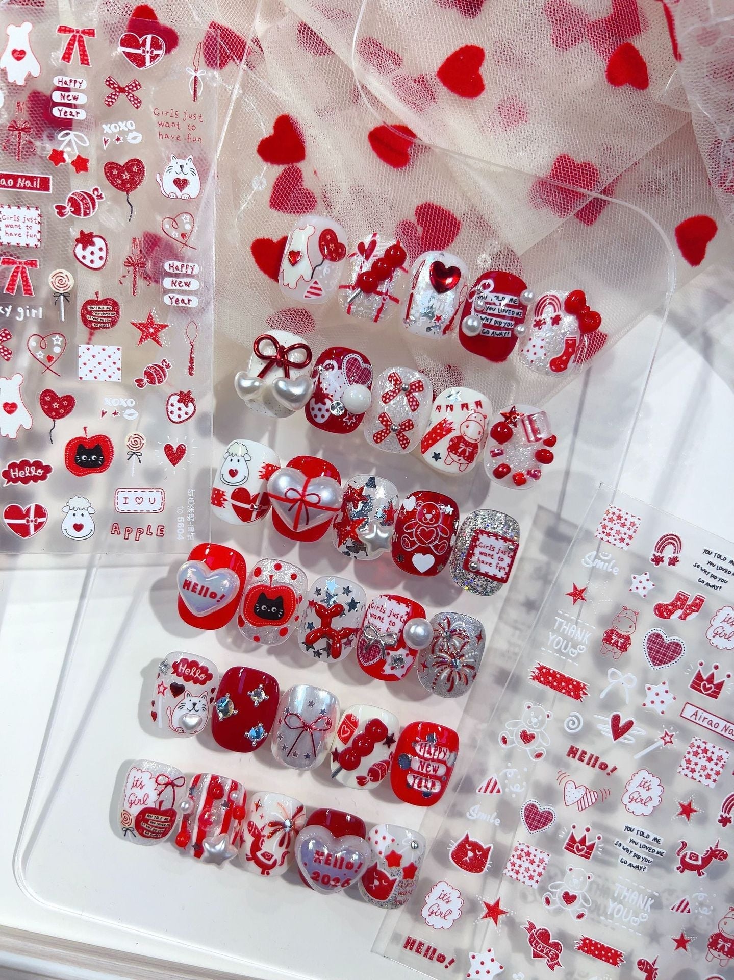 Hello Claws | Red Graffiti Nail Deco Sticker