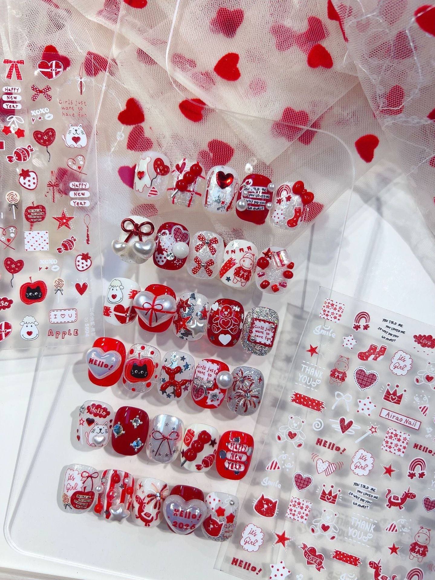 Hello Claws | Red Graffiti Nail Deco Sticker